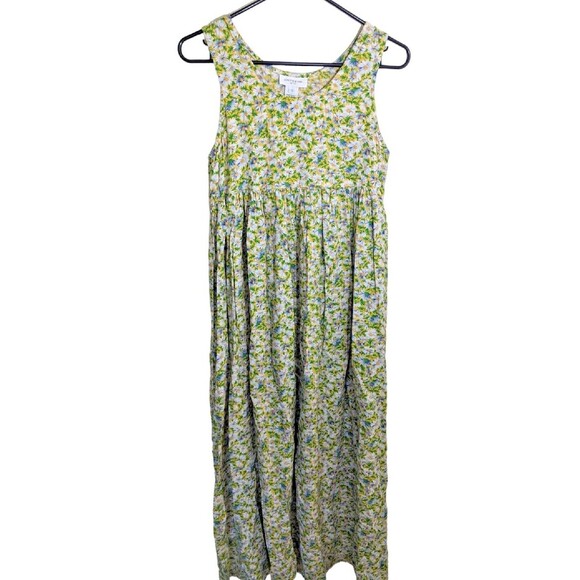 Jones New York Sport Vintage Midi Dress Floral Pleated Spring Made In USA Small - Picture 5 of 10